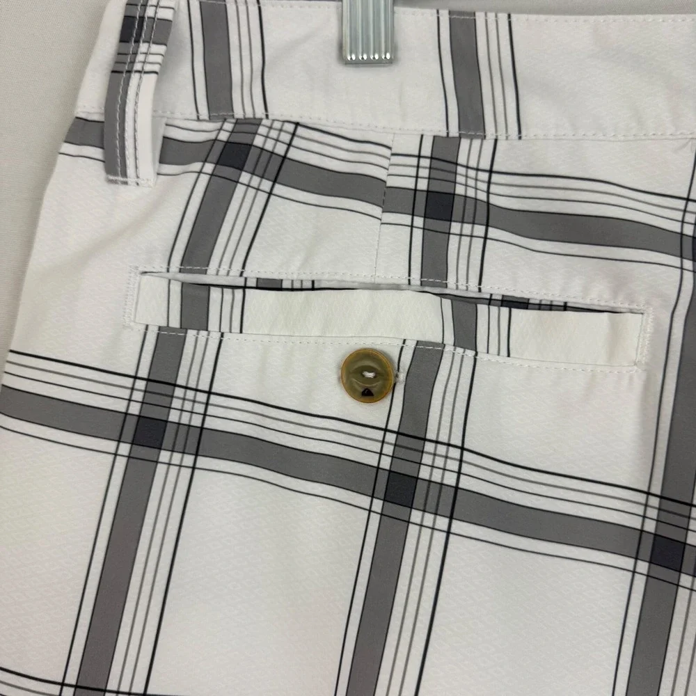 Quiksilver Hybrid Shorts Mens 36 White Plaid‎ Amphibians Board Shorts Stretch